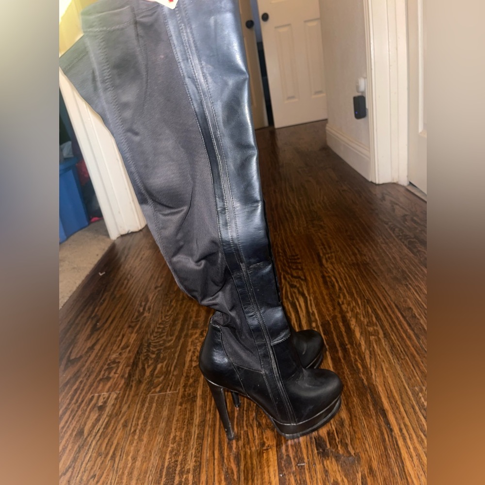 Over the knee black boots